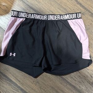 Pink & black Under Armour shorts
